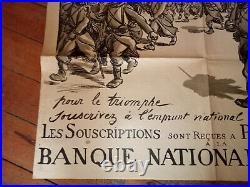 Affiche WW1 Pour le Triomphe souscrivez à l'Emprunt National SEM 1918