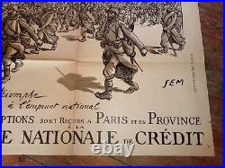 Affiche WW1 Pour le Triomphe souscrivez à l'Emprunt National SEM 1918