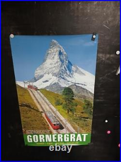 Affiche Zermatt/gornergratt Suisse 1988 102x64cm