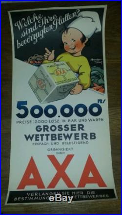 Affiche allemande pour AXA. Par Béatrice Mallet. Circa 1930