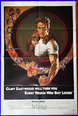 Affiche américaine DOUX, DUR ET DINGUE Every which way but Loose CLINT EASTWOOD