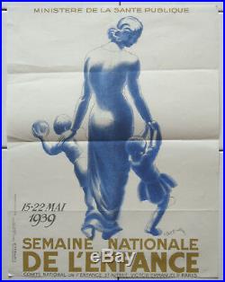 Affiche ancienne 1939 Semaine Nationale de l'Enfance CAPPIELLO art poster