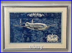 Affiche ancienne Air France Bréguet-Deux-Ponts Lucien Boucher Originale