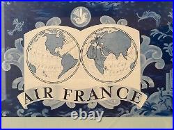 Affiche ancienne Air France Bréguet-Deux-Ponts Lucien Boucher Originale