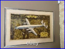 Affiche ancienne Air France Super Constellation Lucien Boucher Originale