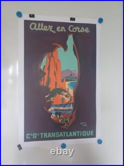 Affiche ancienne Allez en CORSE par Collin