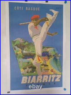 Affiche ancienne BIARRITZ par Eric