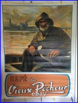Affiche ancienne CAFE DU VIEUX PECHEUR