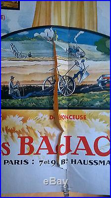 Affiche ancienne CHARRUE BAJAC/Agriculture ancienne / tracteur ancien