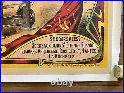 Affiche ancienne Chapellerie Trois Six chapeau Angoulème 1900