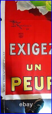 Affiche ancienne EXIGEZ UN PEUREUX Pastis Anis Bar Bistrot Apéritif 1925