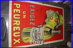Affiche ancienne EXIGEZ UN PEUREUX Pastis Anis Bar Bistrot Apéritif 1925
