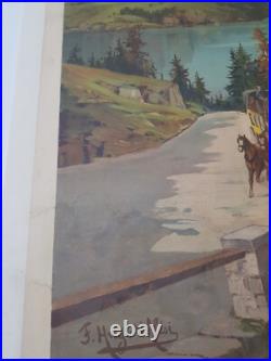 Affiche ancienne Engadine Suisse Hugo D'Alesi