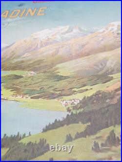 Affiche ancienne Engadine Suisse Hugo D'Alesi