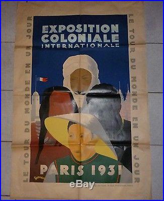 Affiche ancienne Exposition Coloniale Internationale Paris 1931 signé Desmeurs
