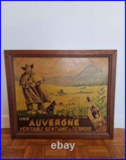 Affiche ancienne Gentiane auvergne encadrée