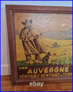 Affiche ancienne Gentiane auvergne encadrée
