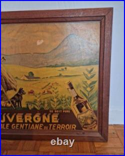 Affiche ancienne Gentiane auvergne encadrée