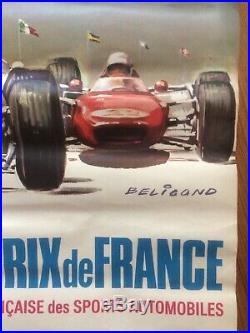 Affiche ancienne Grands Prix de France Le Mans par Beligond