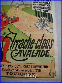 Affiche ancienne Jan Metteix arrache-clous Cavalade old french poster plakat art