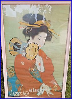 Affiche ancienne Japan Air Lines originale Geisha