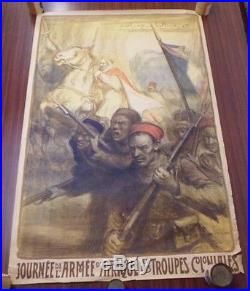 Affiche ancienne Journée de l'armée d'Afrique et des troupes coloniales