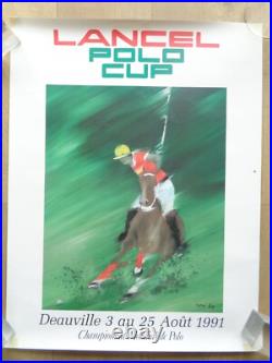 Affiche ancienne LANCEL POLO CUP Deauville VICTOR SPAHN sport vintage poster