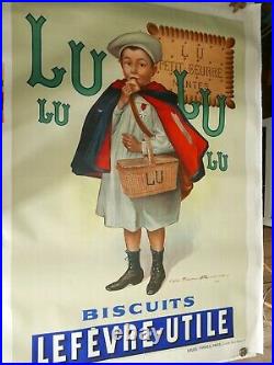Affiche ancienne LU Biscuits Lefèvre Utile d'après Firmin BOUISSET