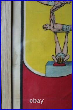 Affiche ancienne, Louis Galice, Les 3 Misley, acrobates, avec cadre