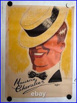 Affiche ancienne Maurice Chevalier par Kiffer en lithographie
