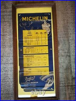 Affiche ancienne Michelin Gonflage Moto 1952 sous cadre