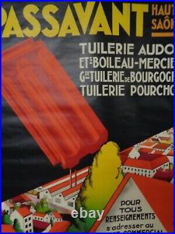 Affiche ancienne PASSAVANT LA ROCHERE HAUTE SAONE TUILERIE PAUL DOLL