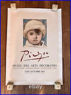 Affiche ancienne PICASSO Musee des arts décoratif 1955 ENTOILÉE MOURLOT