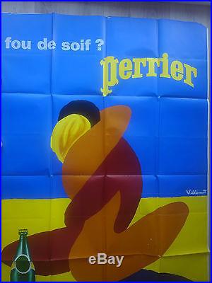 Affiche ancienne Perrier signée Villemot -Old poster Villemot-Grand format