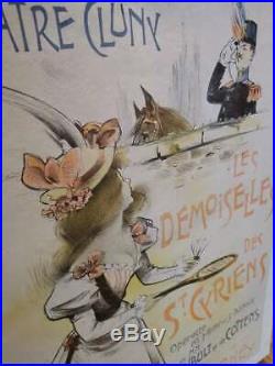 Affiche ancienne Théâtre de Cluny Paris de 1898 illustrée par Wely