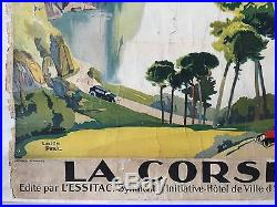 Affiche ancienne Tourisme LA CORSE Ajaccio LUCIEN PERI Original Litho 1932
