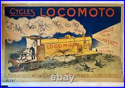 Affiche ancienne/affiche/Locomotive/Velo/Garage/Bourges