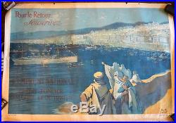 Affiche ancienne art deco 1920/30 pub emprunt algerie tunisie orientaliste R. 2