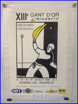 Affiche ancienne authentique GANT D'OR BIARRITZ 1989