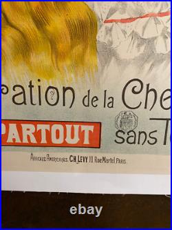 Affiche ancienne authentique HAIR FAVORITE -Vers 1900 -Imp Ch Levy -Entoilée