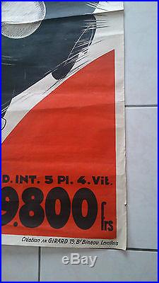 Affiche ancienne automobile PEUGEOT SIX 12 COND INT 5 PL 4 VIT 39800 FR