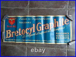 Affiche ancienne bretocyl bret oil bidon huile vintage publicité garage moto