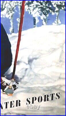 Affiche ancienne circa 1950 MACHATCHEK Philippe (photographe). Winter Sports