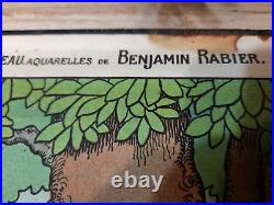 Affiche ancienne de bejamin rabier fable de la fontaine n17