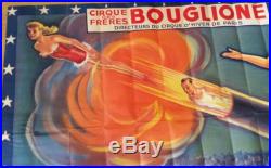 Affiche ancienne de cirque BOUGLIONE, La femme canon