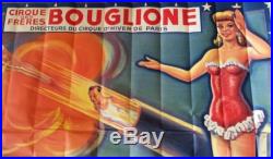 Affiche ancienne de cirque BOUGLIONE, La femme canon
