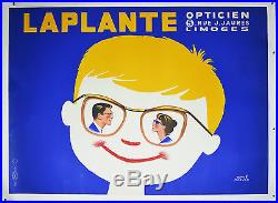 Affiche ancienne entoilée LAPLANTE Opticien Par Hervé MORVAN