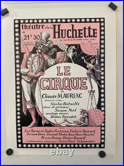 Affiche ancienne entoilée -LE CIRQUE -Théatre de la Huchette. Claude MAURIAC