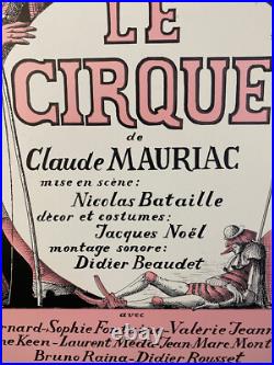 Affiche ancienne entoilée -LE CIRQUE -Théatre de la Huchette. Claude MAURIAC