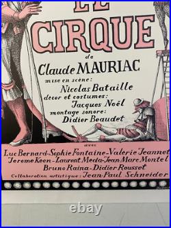 Affiche ancienne entoilée -LE CIRQUE -Théatre de la Huchette. Claude MAURIAC